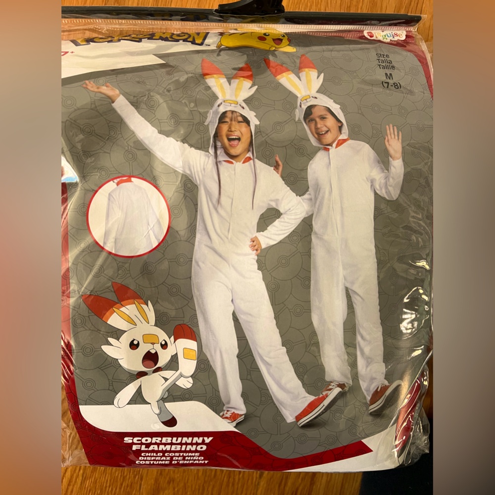 Disguise Scorbunny Kids Costume - White, Red, Orange, Yellow